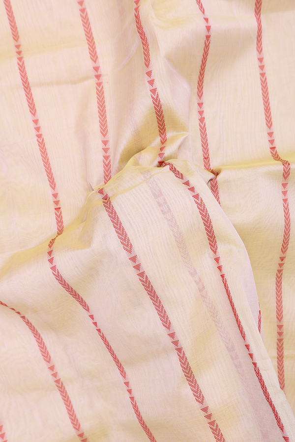 Silk Cotton Saree In Dual Tone With Stripes Design