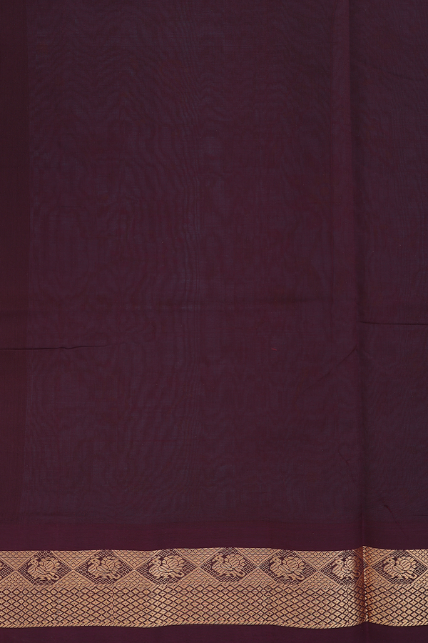 Traditional Silk Cotton Saree In Blue With Floral Design