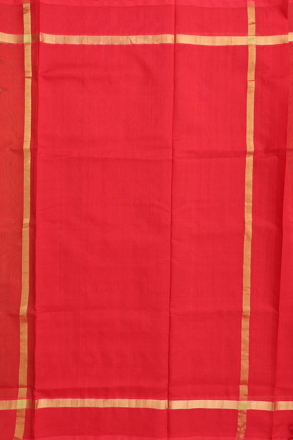 Silk Cotton Saree In Pear Green With Contrast Border