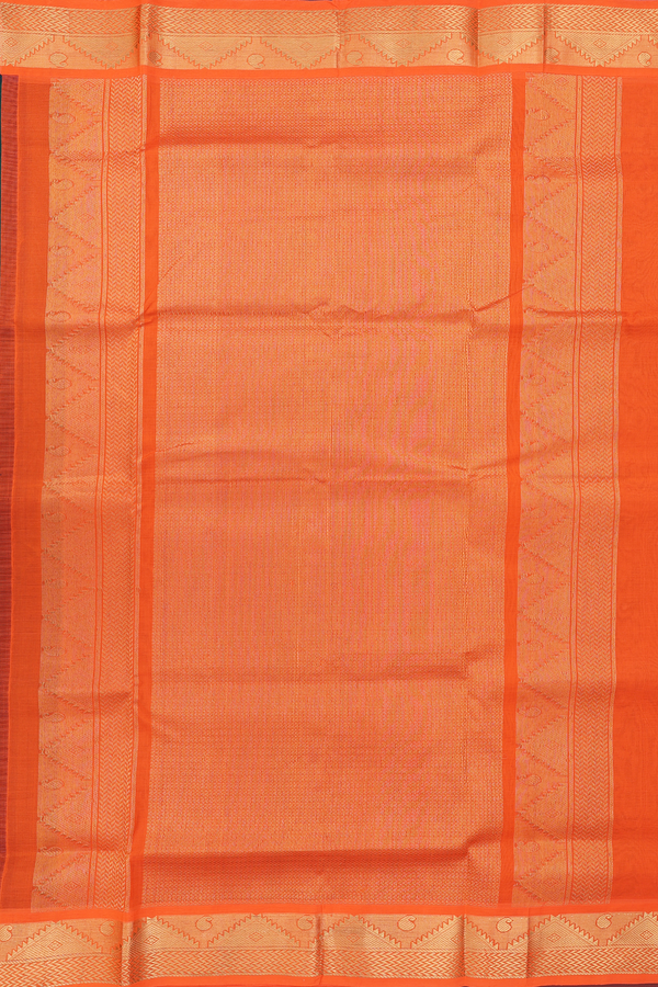 Silk Cotton Saree In Plain Dark Green With Contrast Border