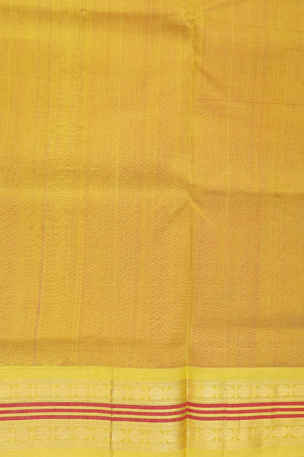 Silk Cotton Saree In Plain Magenta With Rudraksh Border