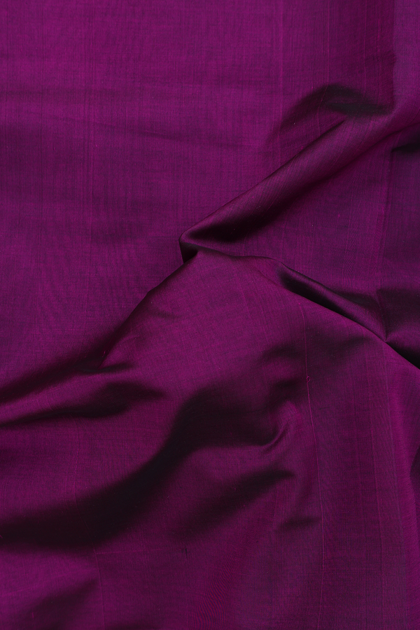 Silk Cotton Saree In Plain Purple With Contrast Border