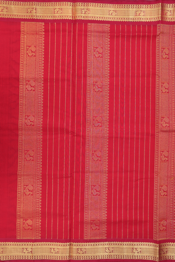 Silk Cotton Saree In Plain Yellow With Peacock Border