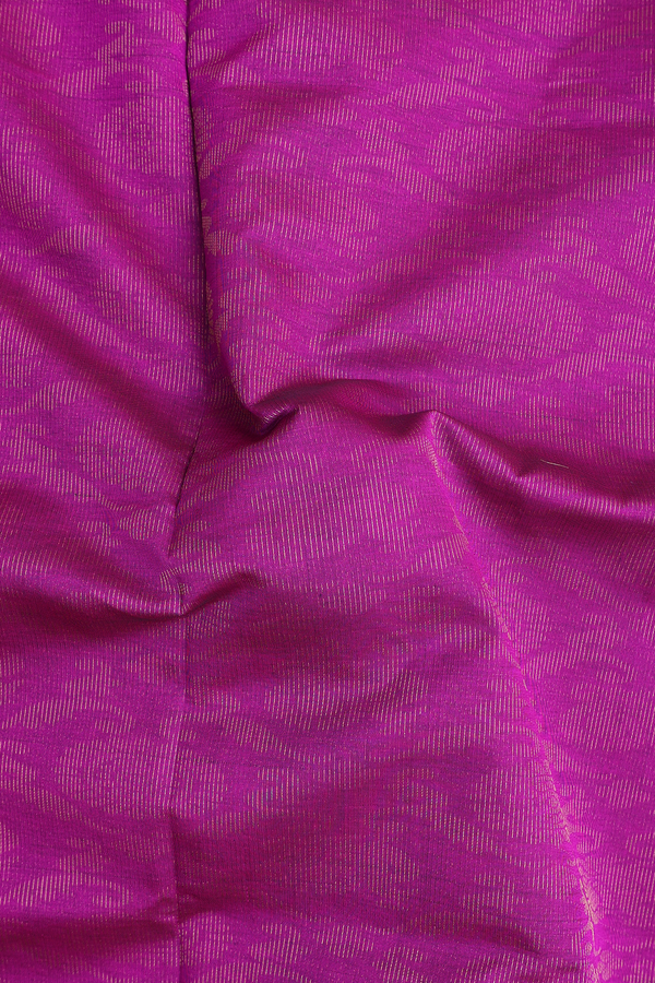 Silk Cotton Saree In Purple Rose With Peacock Design