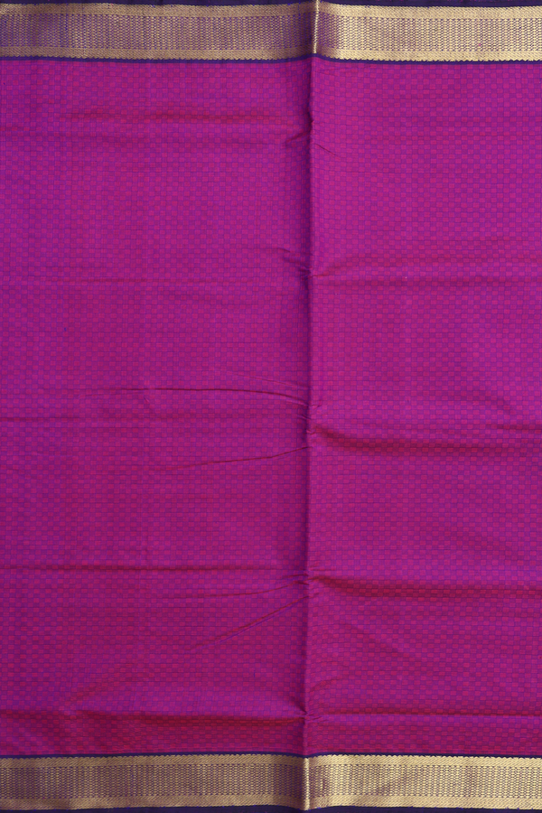 Silk Cotton Saree In Purple With Paai Madippu Kattai