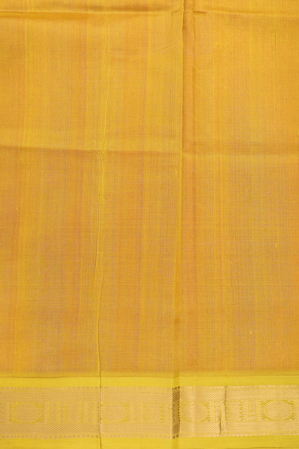 Silk Cotton Saree In Rani Pink With Stripes Design