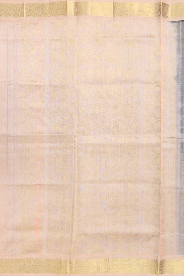 Silk Cotton Saree In Royal Blue With Contrast Border