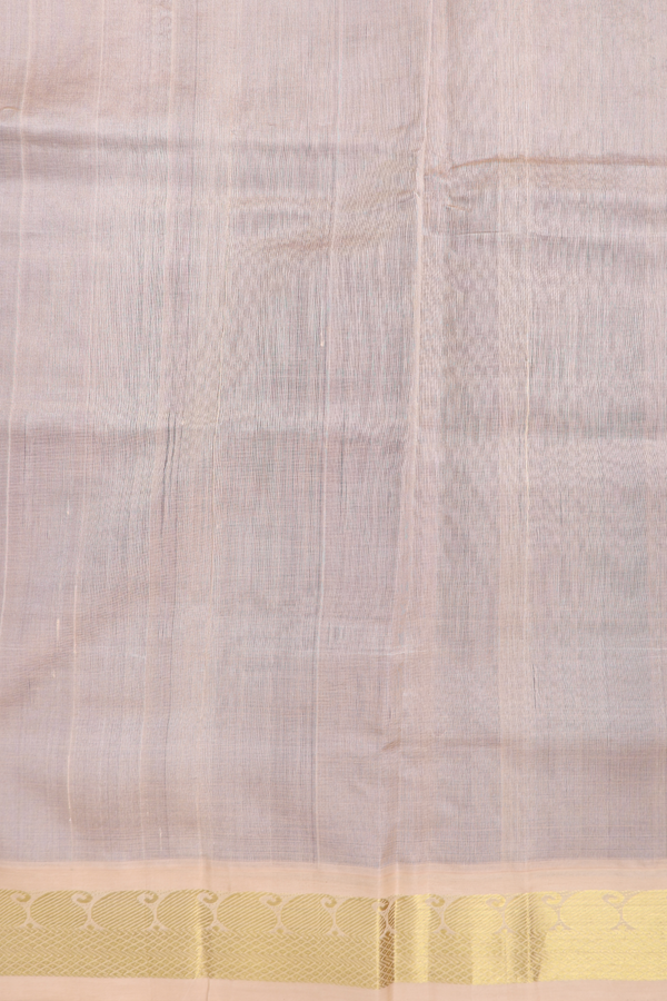 Silk Cotton Saree In Royal Blue With Contrast Border