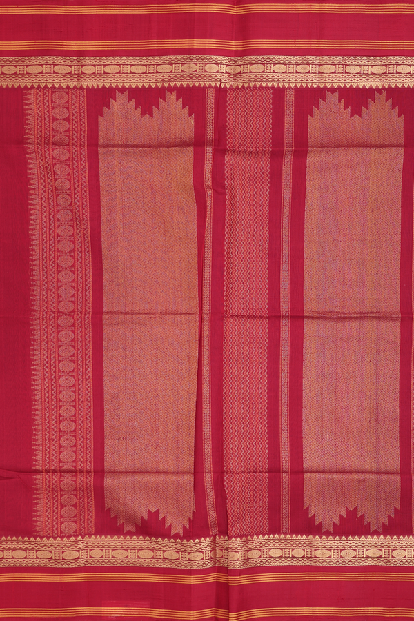 Silk Cotton Saree In Royal Blue With Threadwork Buttas