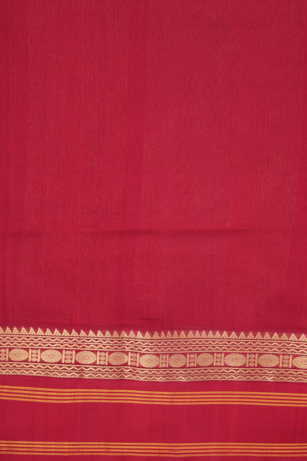 Silk Cotton Saree In Royal Blue With Threadwork Buttas