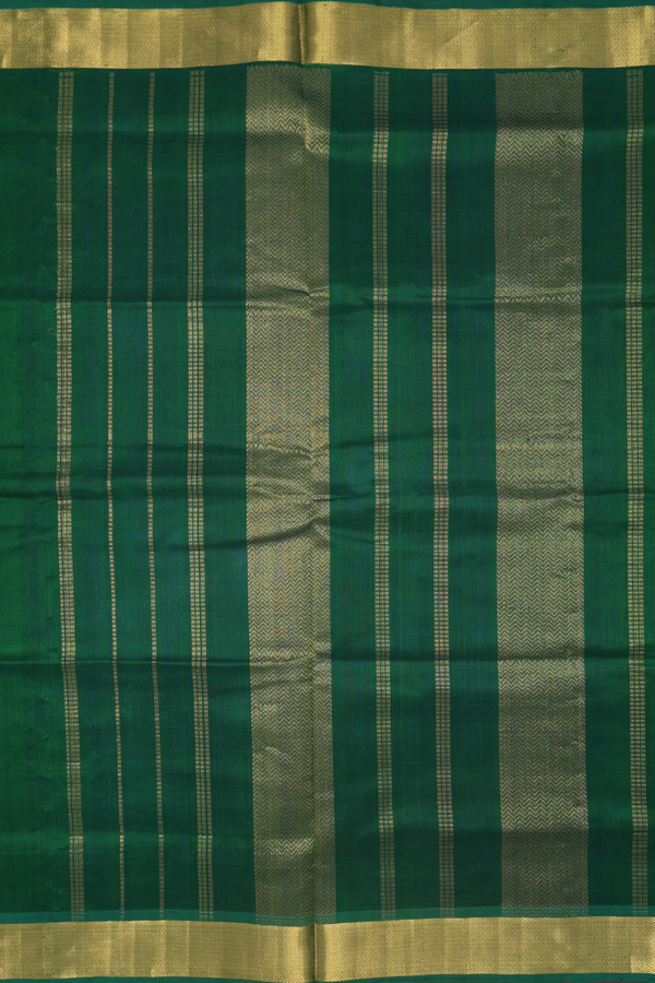 Silk Cotton Saree In Royal Blue With Zari Buttas