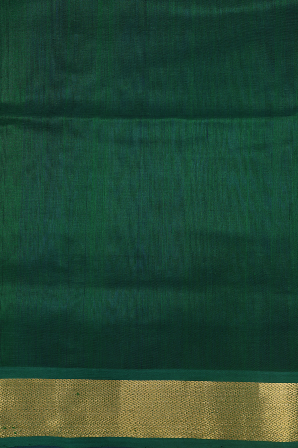 Silk Cotton Saree In Royal Blue With Zari Buttas