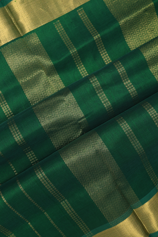 Silk Cotton Saree In Royal Blue With Zari Buttas