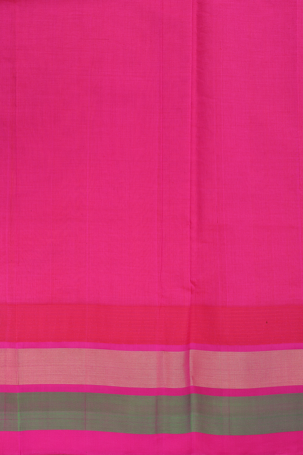 Silk Cotton Saree In Royal Orange With Contrast Border