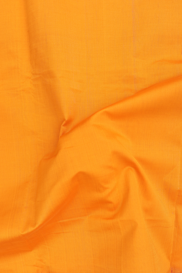 Silk Cotton Saree In Royal Orange With Contrast Border