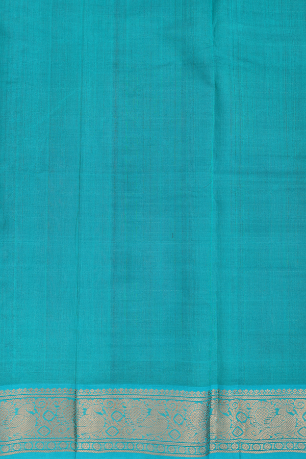 Silk Cotton Saree In Rust Red With Checks Design