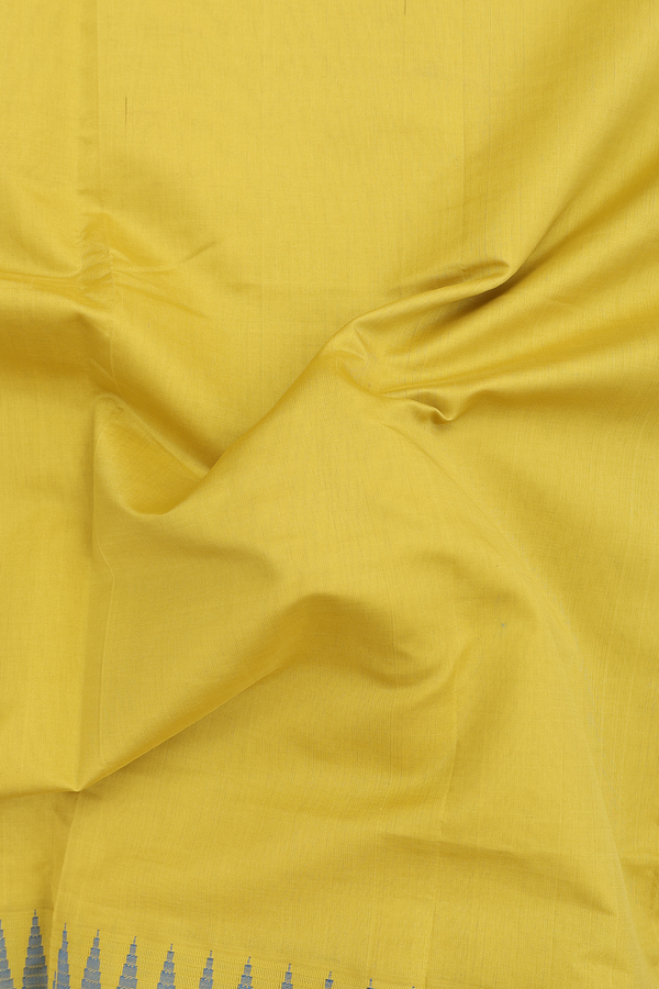 Silk Cotton Saree In Sunflower Yellow With Contrast Border