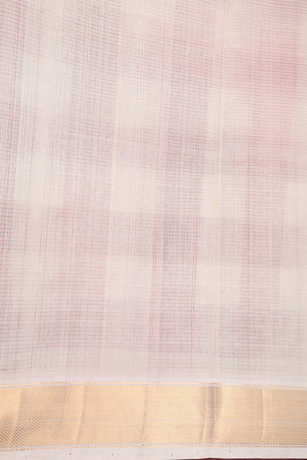 Silk Cotton Saree In White And Red With Checks Design