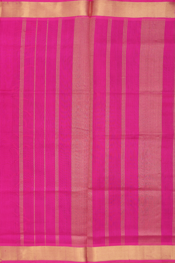 Silk Cotton Saree In Yellowish Brown With Zari Buttas