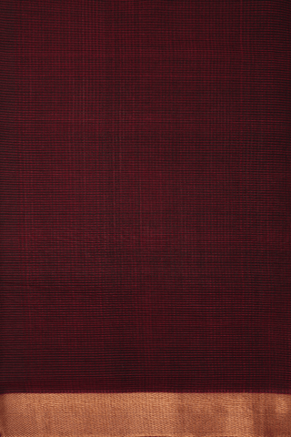 Small Checks Design Berry Red Mangalagiri Cotton Saree
