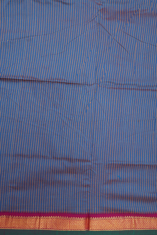 Small Checks Design Capri Blue Kalyani Cotton Saree