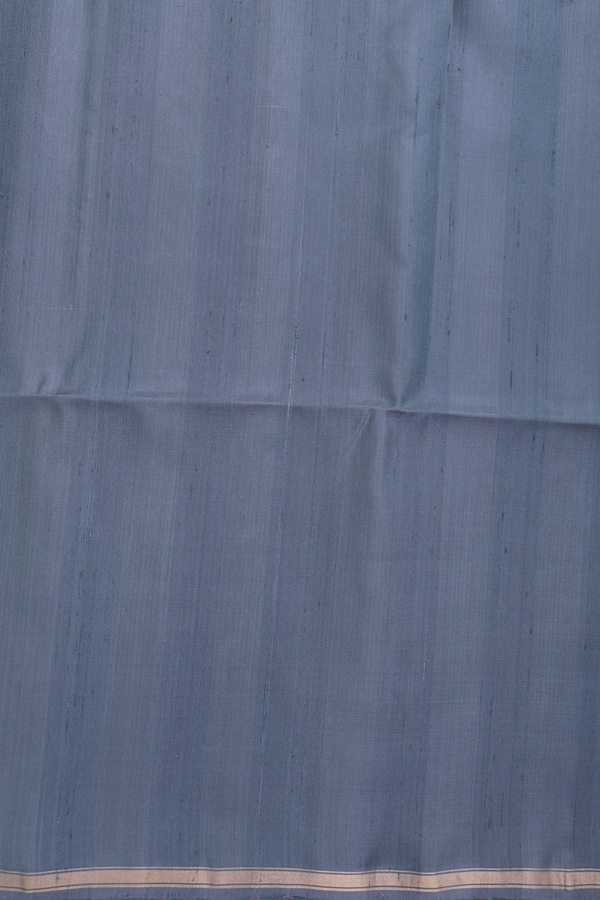 Soft Silk Saree In Aegean Blue With Zari Border