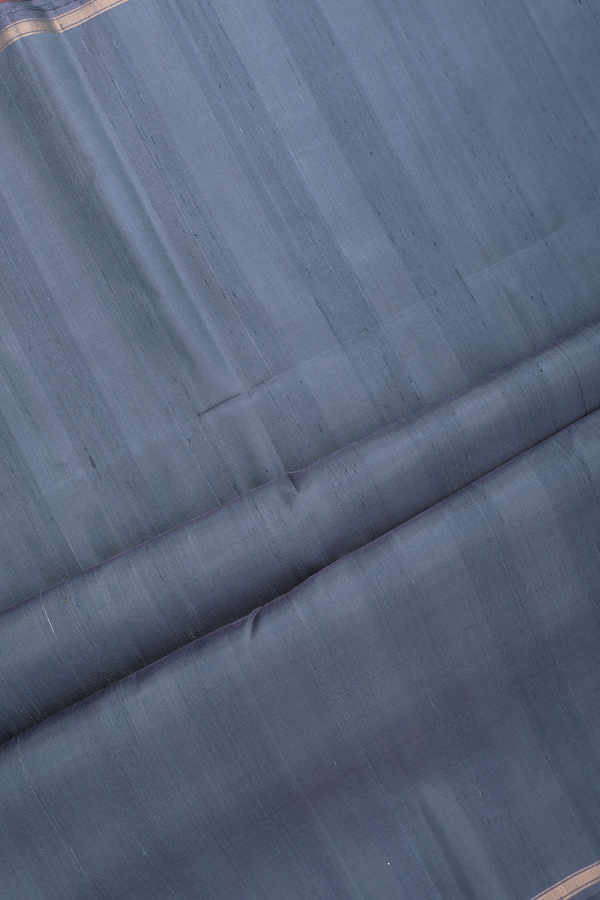 Soft Silk Saree In Aegean Blue With Zari Border