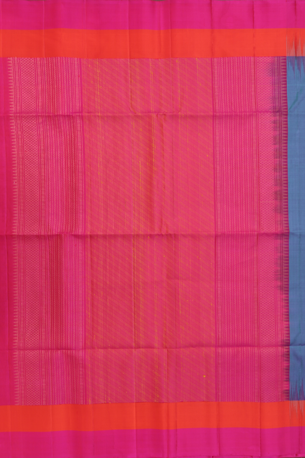 Soft Silk Saree In Aegean Blue With Zari Buttas