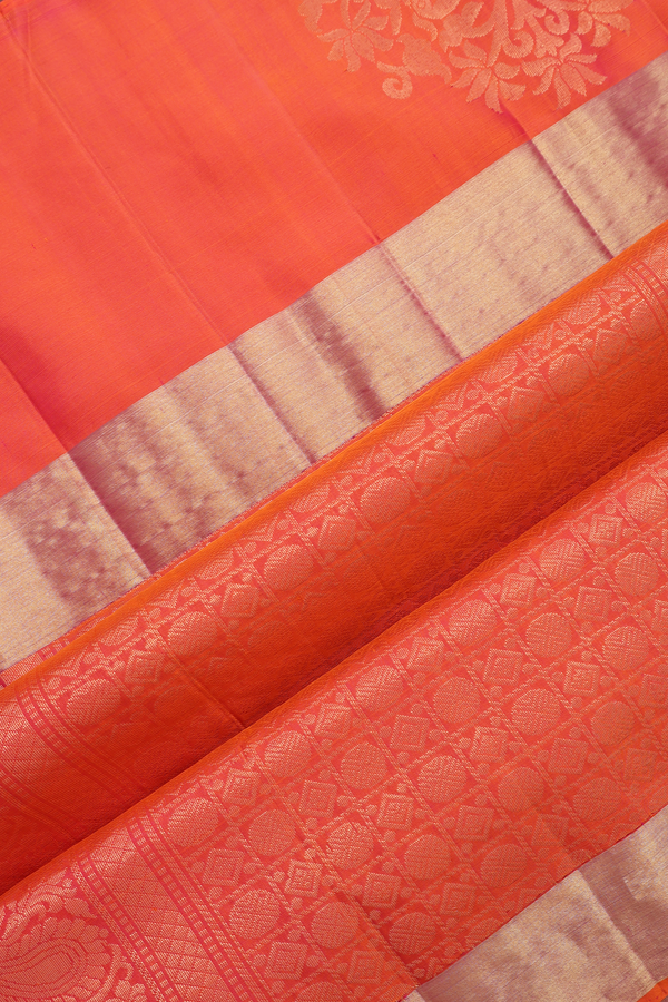 Soft Silk Saree In Beige With Floral Zari Buttas