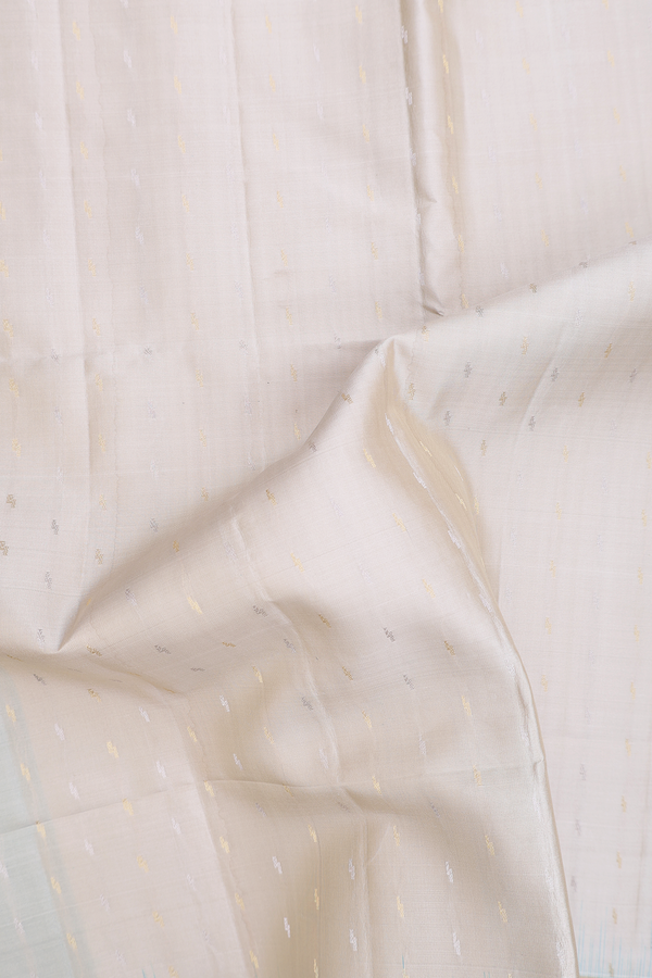 Soft Silk Saree In Beige With Zari Buttas