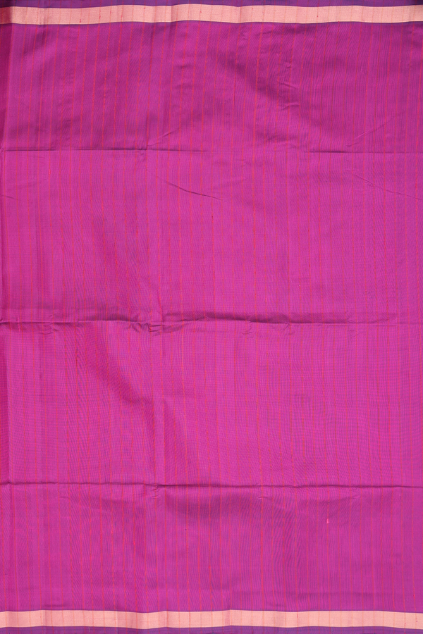 Soft Silk Saree In Berry Purple With Self Stripes Design