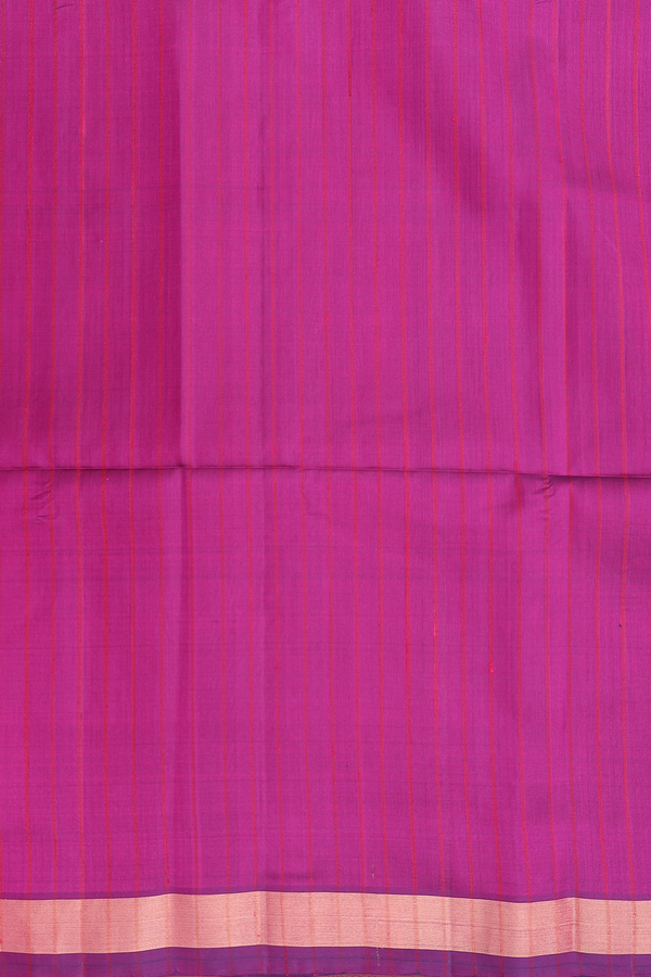 Soft Silk Saree In Berry Purple With Self Stripes Design