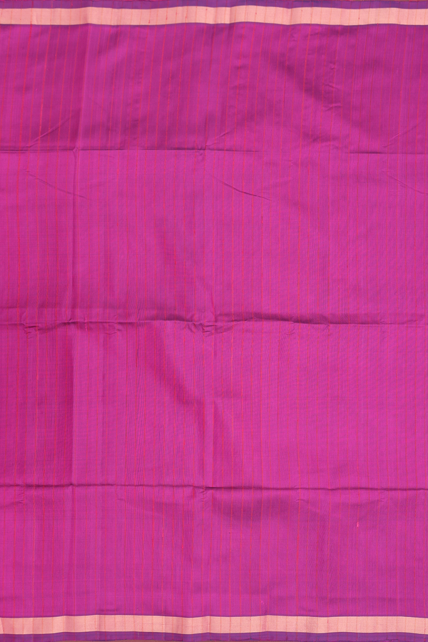 Soft Silk Saree In Berry Purple With Self Stripes Design