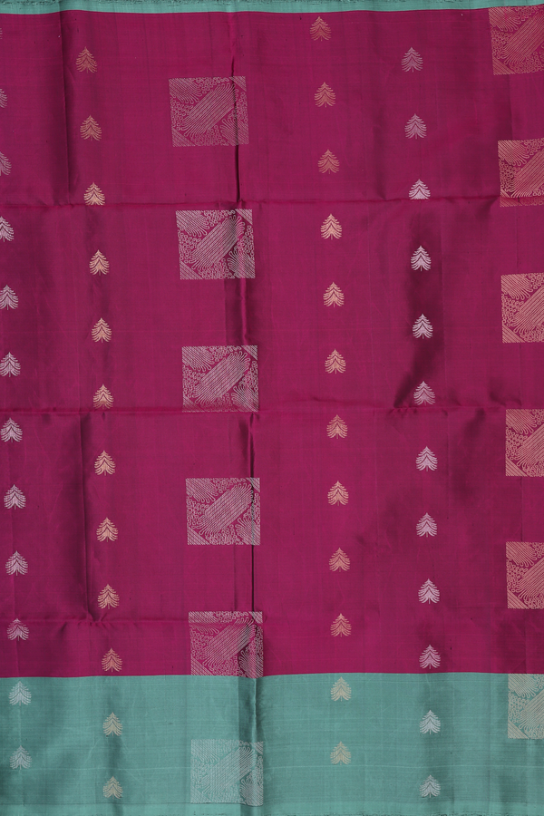 Soft Silk Saree In Berry Purple With Zari Motifs