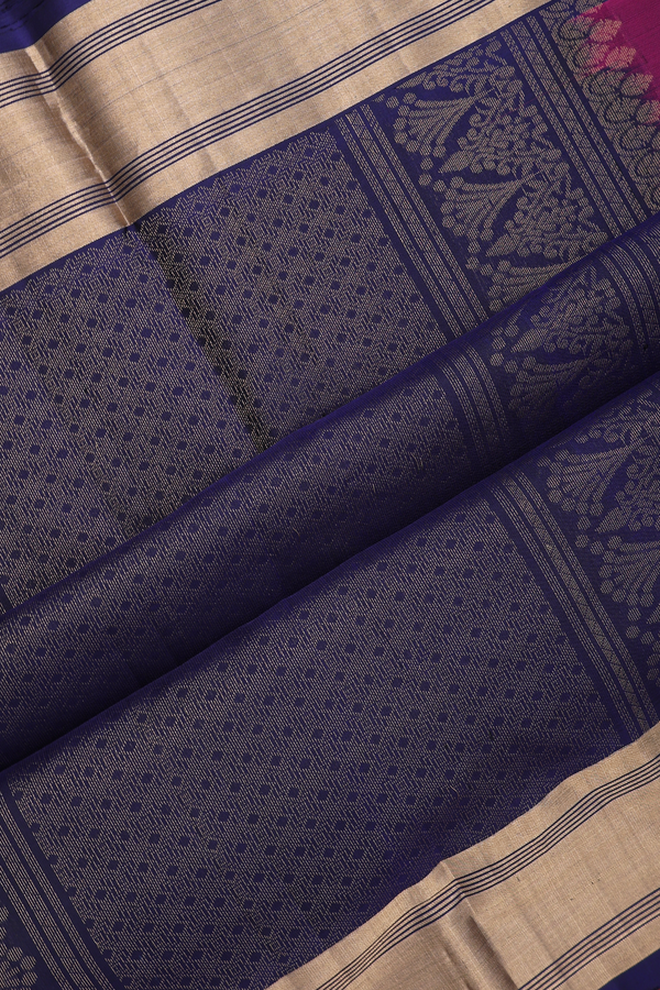 Soft Silk Saree In Berry Purple With Zari Motifs