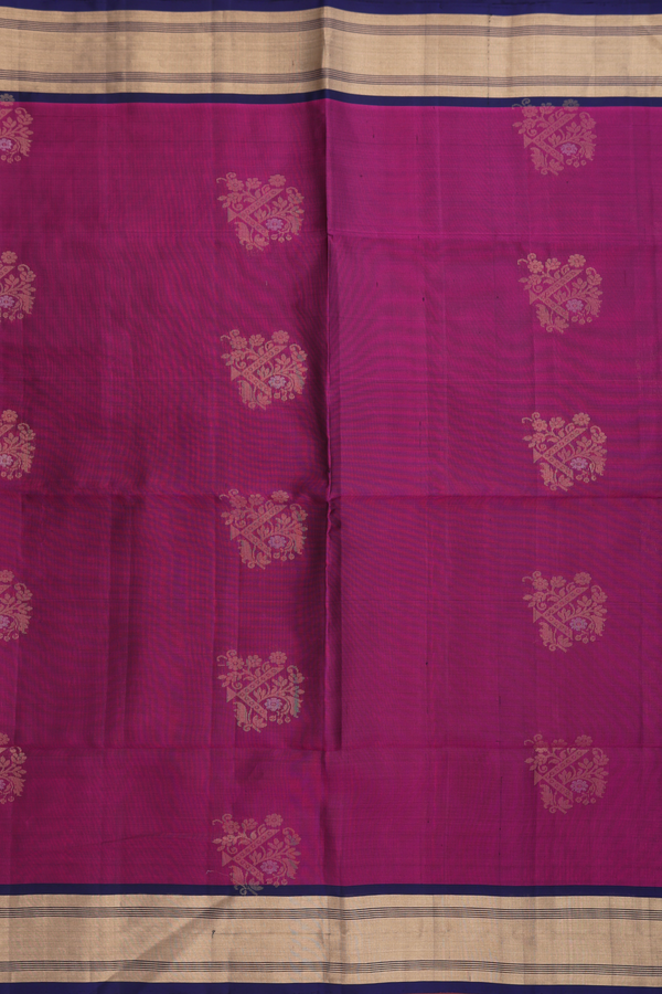Soft Silk Saree In Berry Purple With Zari Motifs