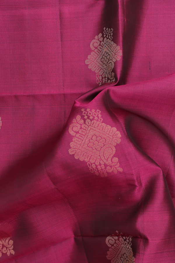 Soft Silk Saree In Berry Purple With Zari Motifs