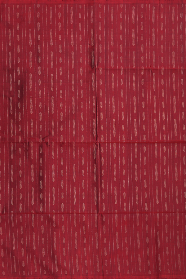 Soft Silk Saree In Berry Red With Stripes Design