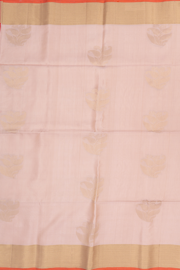 Soft Silk Saree In Biscuit Color With Paisley Motifs