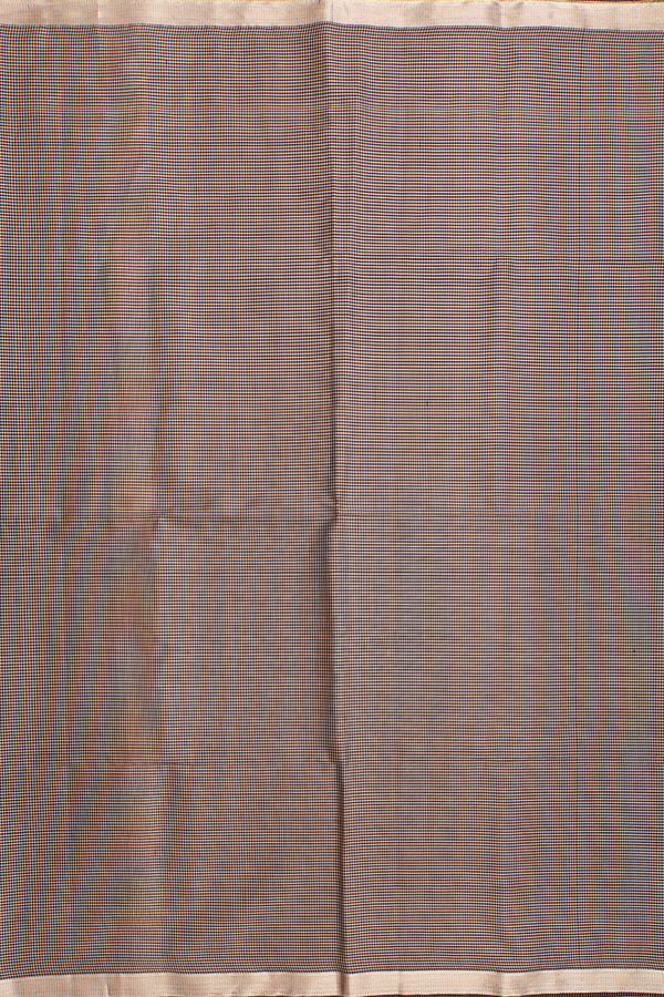 Soft Silk Saree In Black And Brown With Checks Design