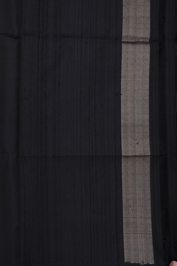 Soft Silk Saree In Black With Tree Motifs