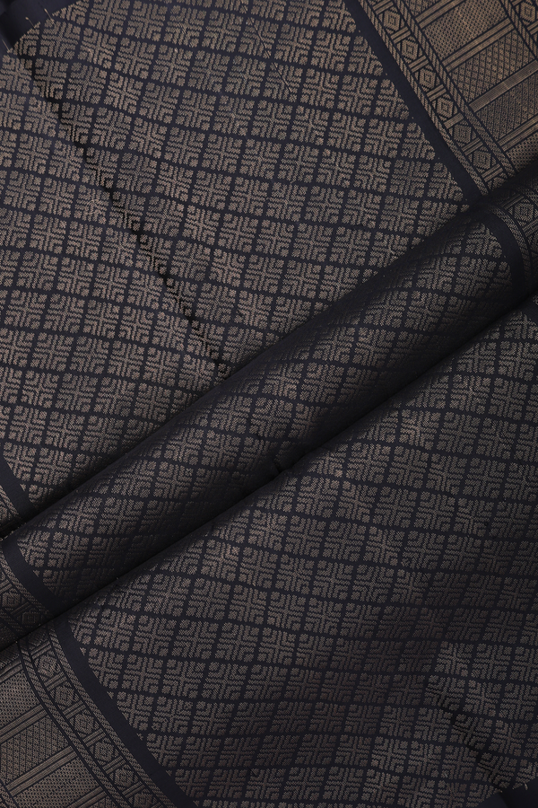Soft Silk Saree In Black With Brocade Design
