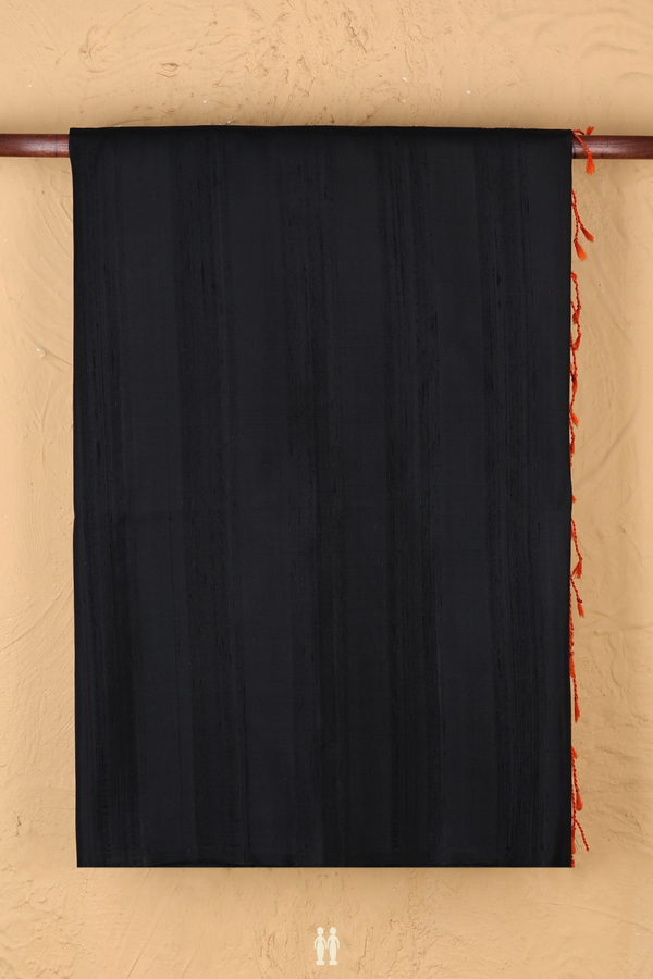 Soft Silk Saree In Black With Contrast Pallu
