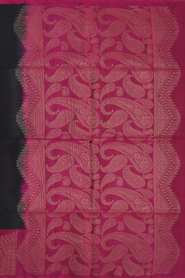 Soft Silk Saree In Black With Paisley Buttas