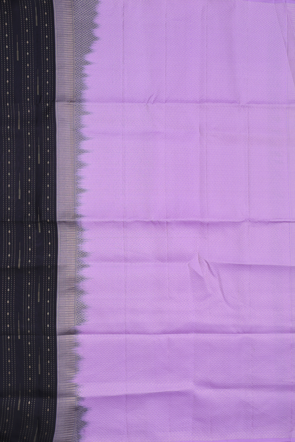 Soft Silk Saree In Black With Stripes Design