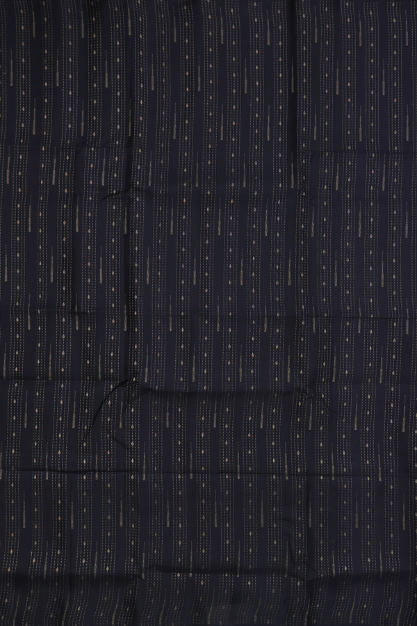 Soft Silk Saree In Black With Stripes Design