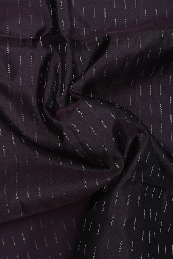 Soft Silk Saree In Dark Oak Brown With Stripes Design