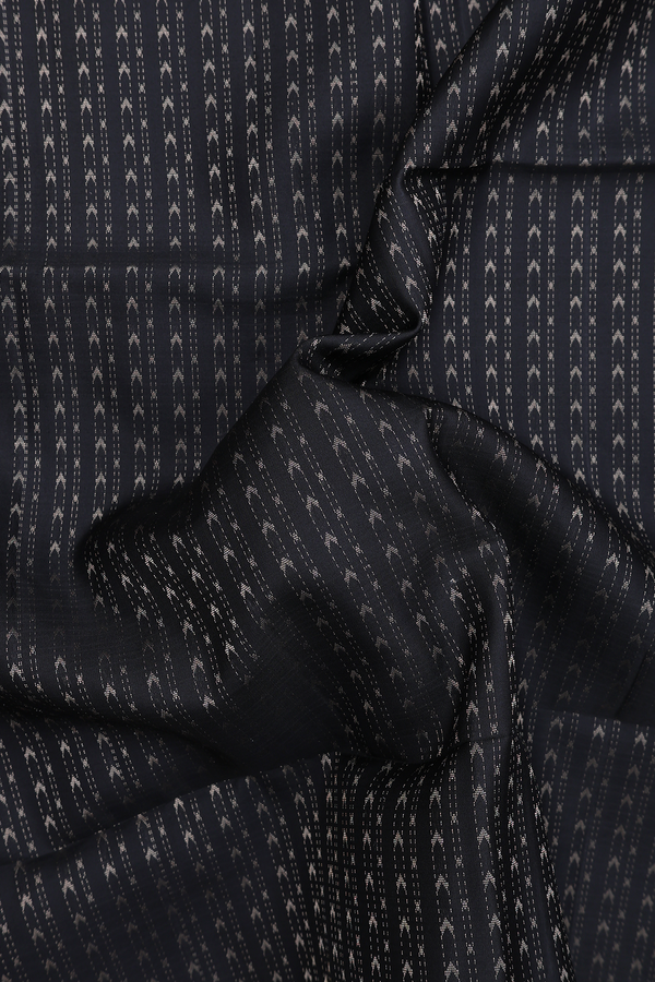 Soft Silk Saree In Black With Stripes Design