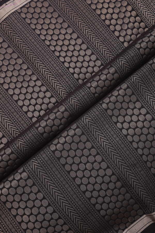 Soft Silk Saree In Black With Stripes Design