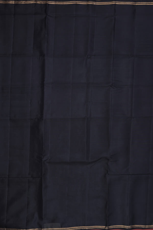 Soft Silk Saree In Black With Zari Border